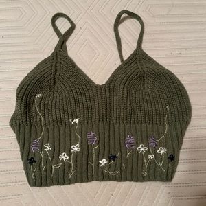 green crop top